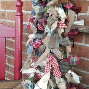 5 Foot Rag Garland primitive Farmhouse